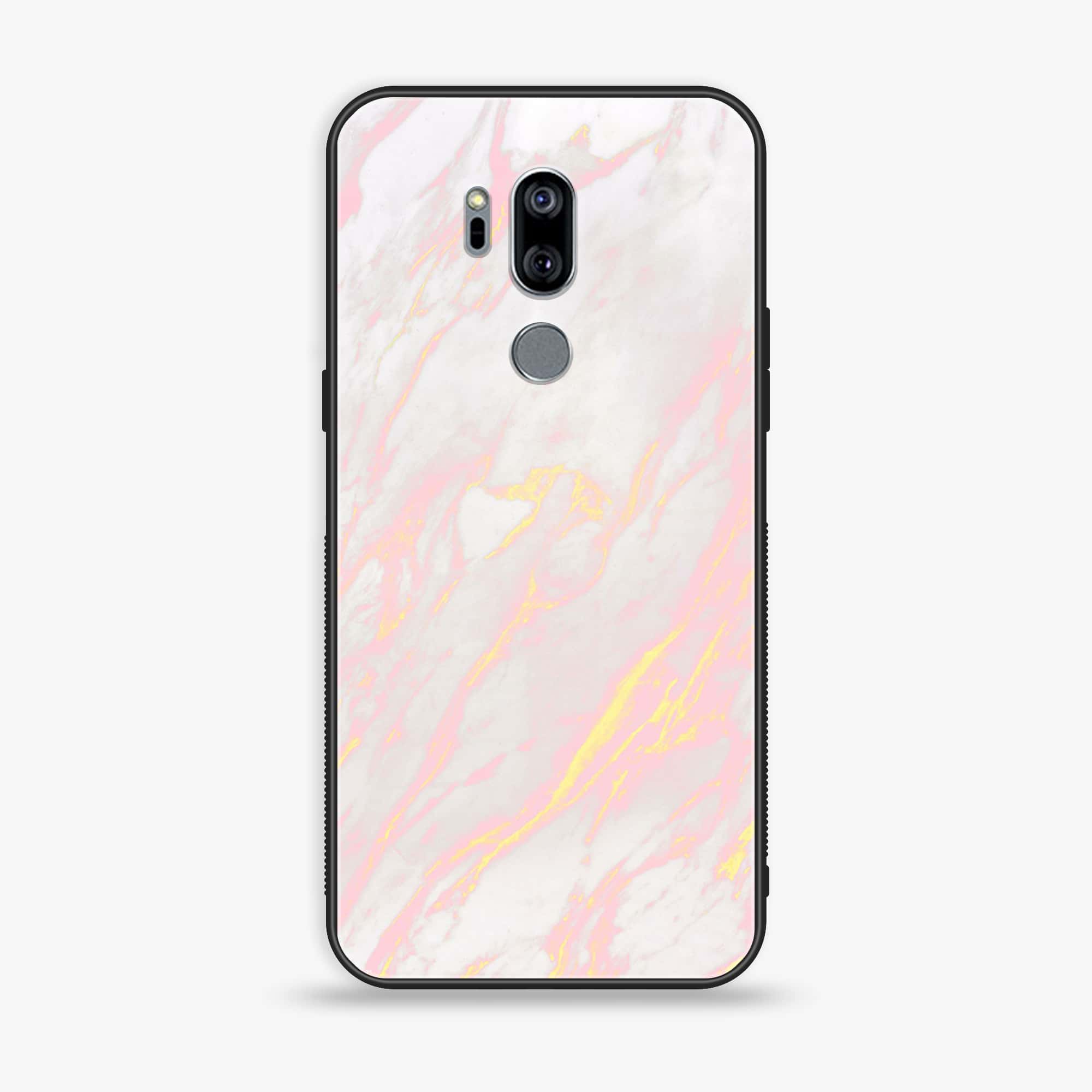 LG G7 ThinQ - Pink Marble Series - Premium Printed Glass soft Bumper shock Proof Case