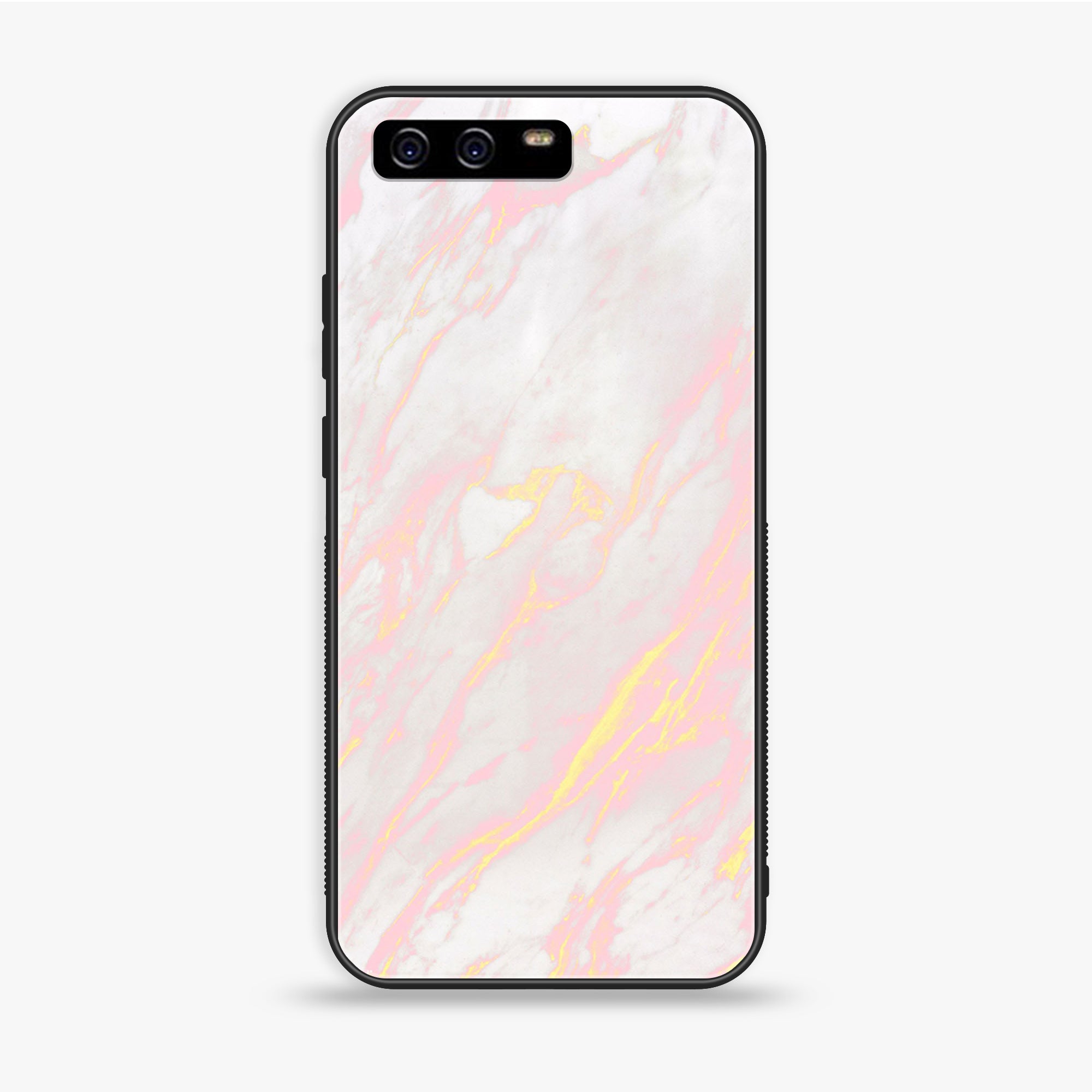 Huawei P10 Plus - Pink Marble Series - Premium Printed Glass Soft Bumper Shock Proof Case