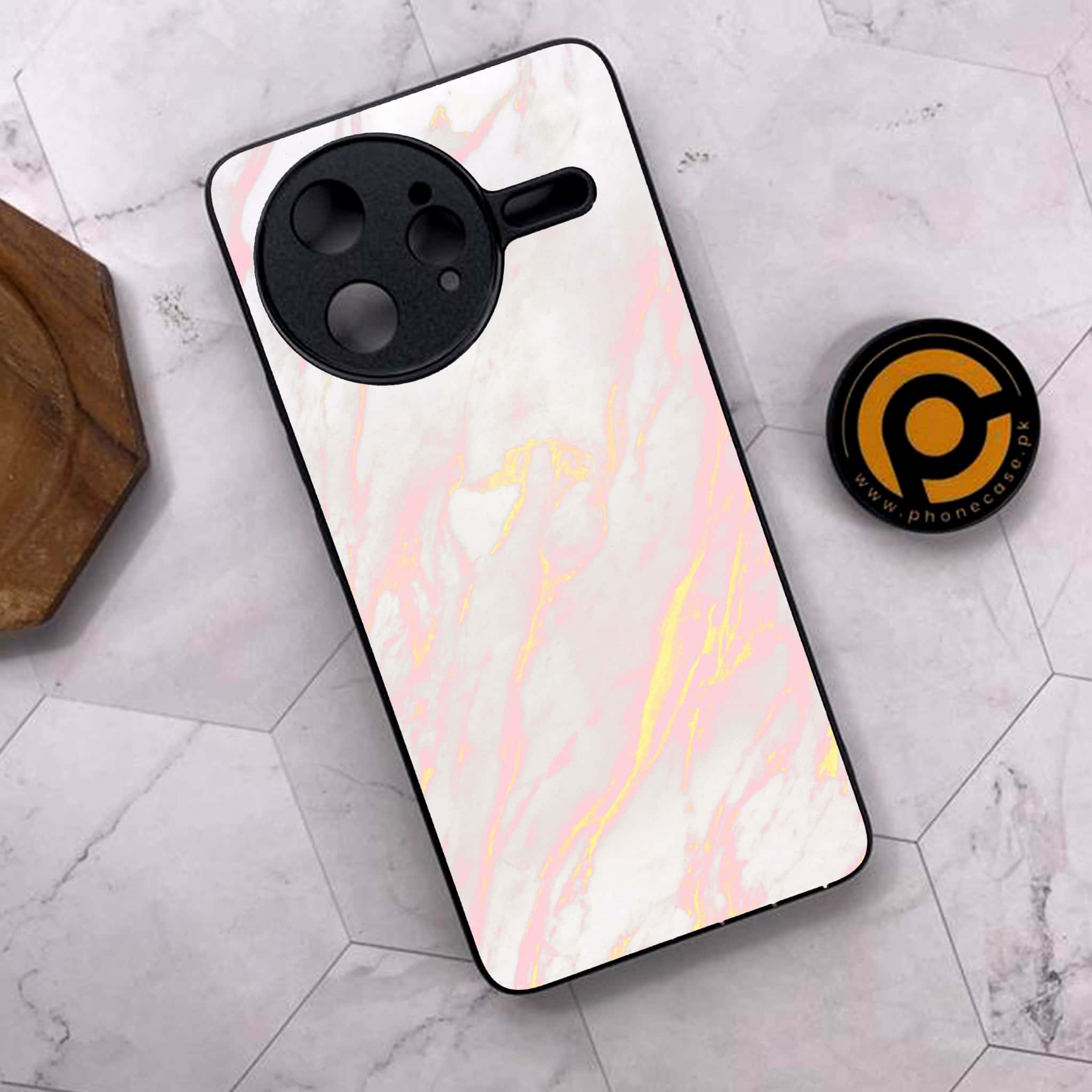 Xiaomi Poco F7 Ultra 5G - Pink Marble Series - Premium Metal Printed soft Bumper shock Proof Case