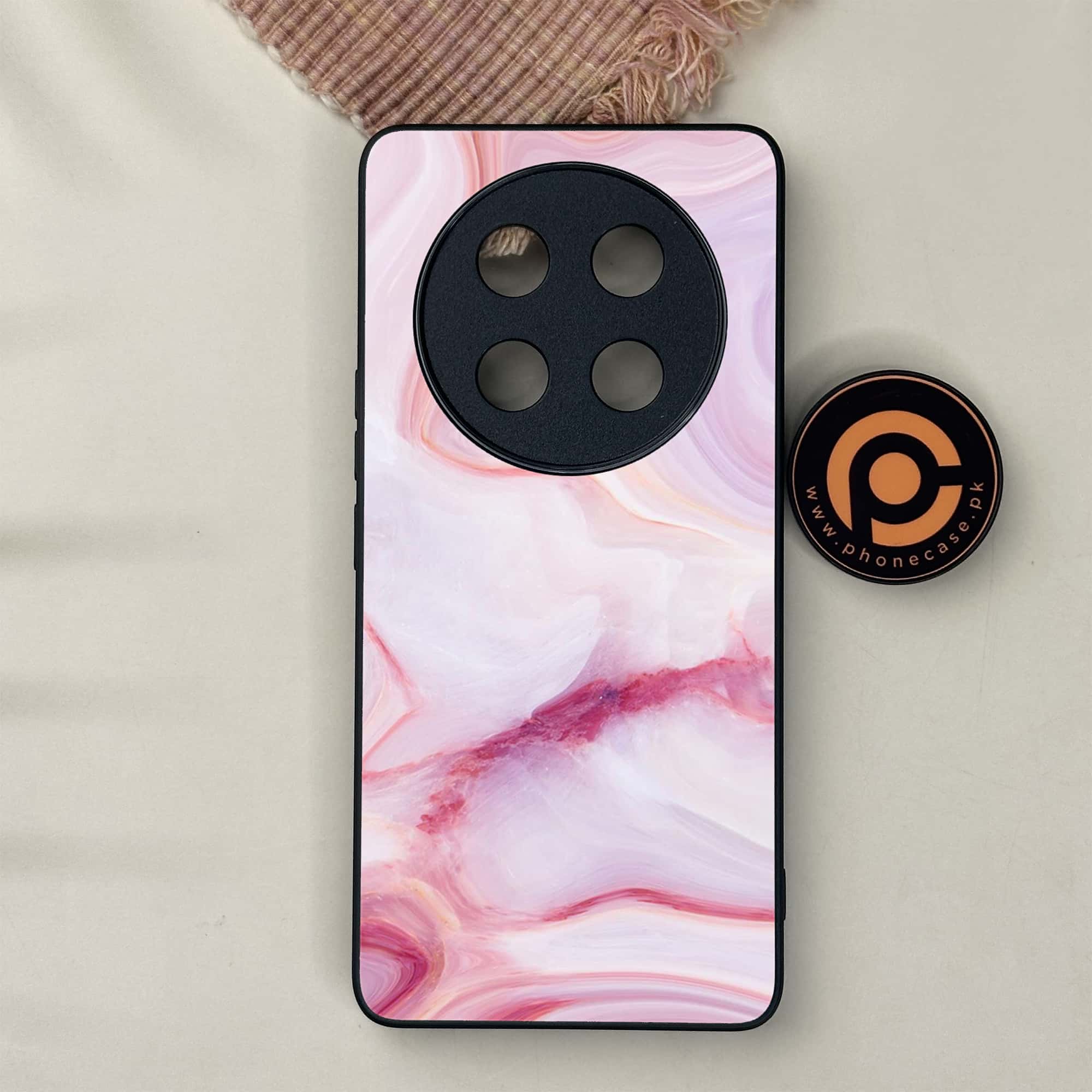 Honor X9c 5G - Pink Marble Series - Premium Metal Printed soft Bumper shock Proof Case