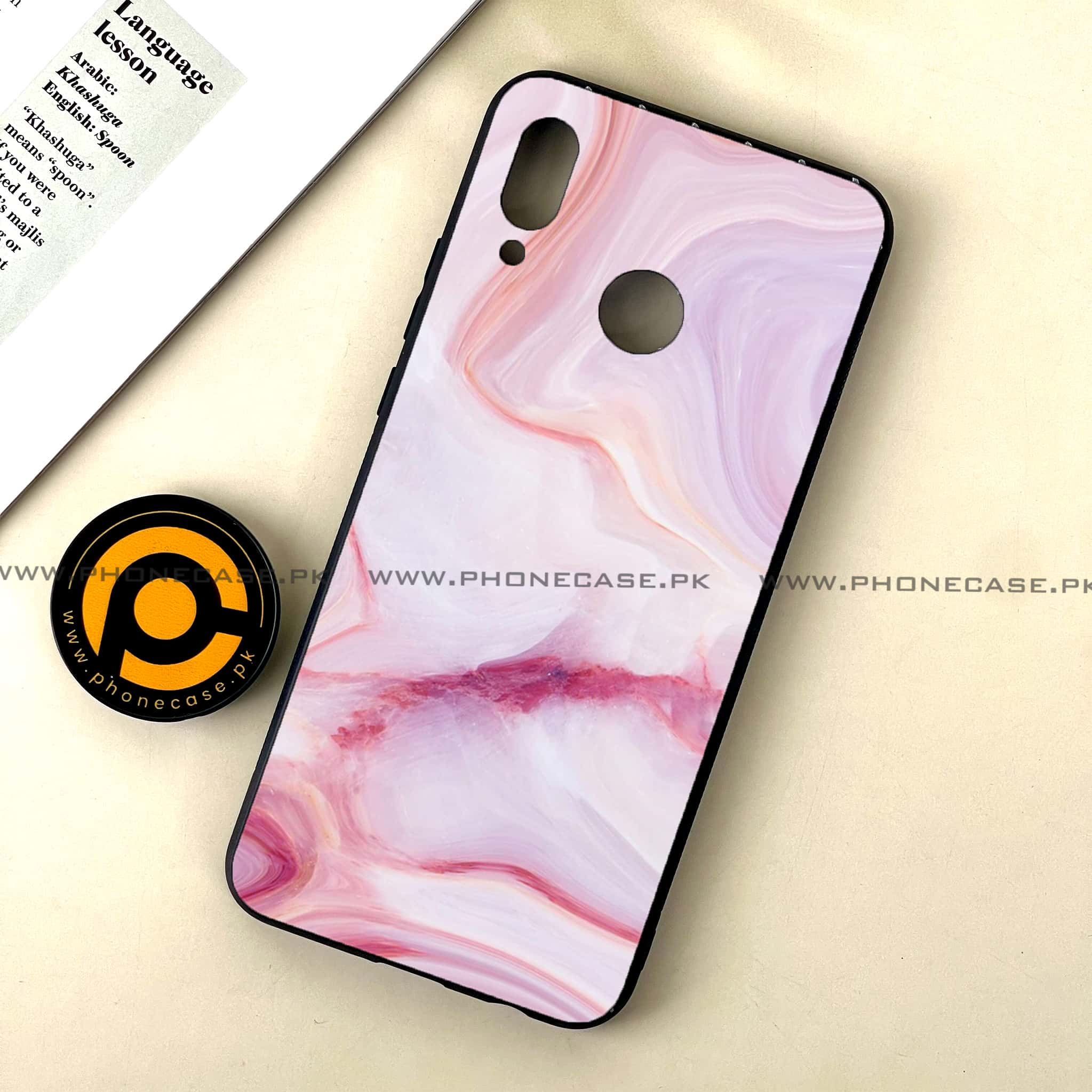 Huawei Nova 3 - Pink Marble Series - Premium Printed Glass soft Bumper shock Proof Case