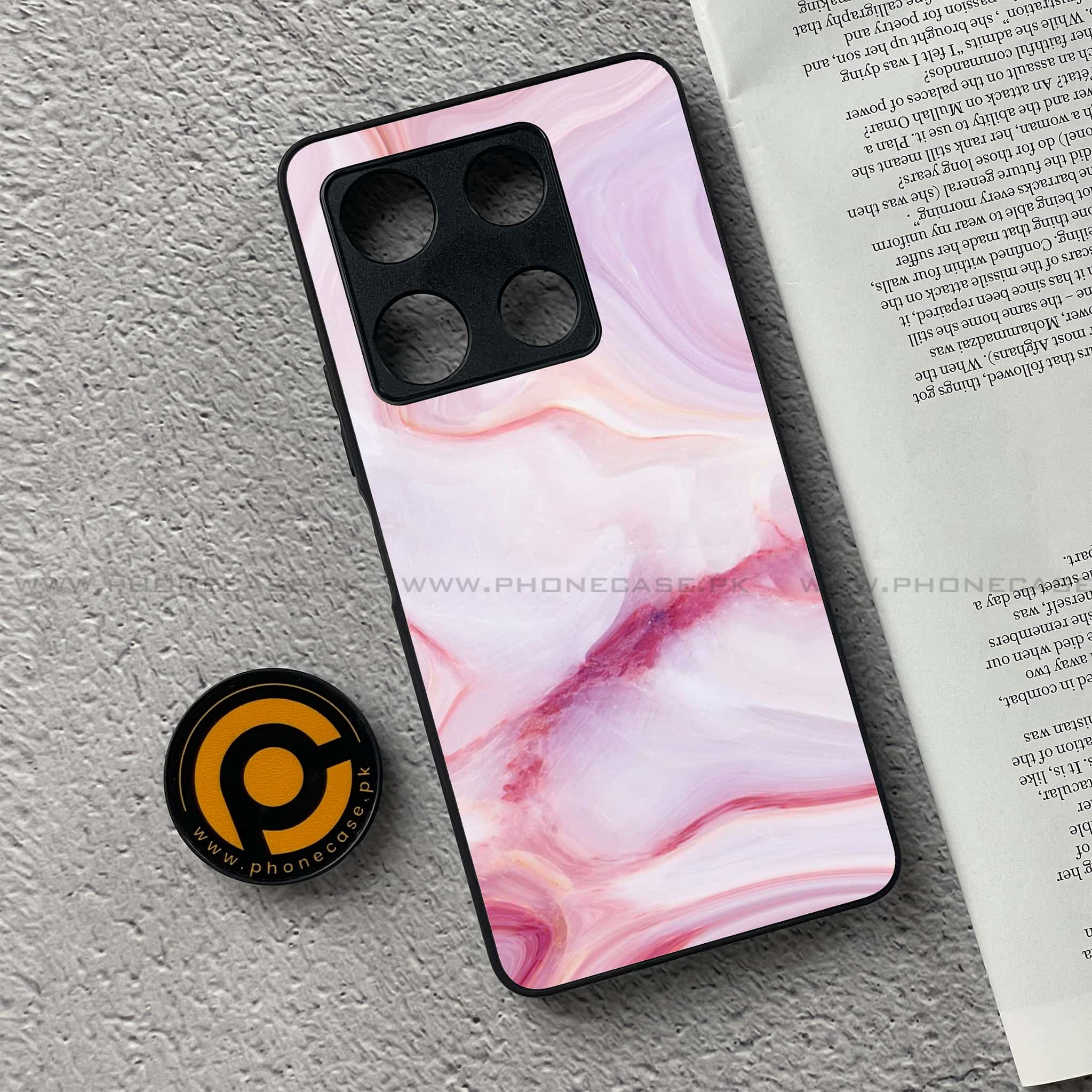 Infinix Note 30 Pro - Pink Marble Series - Premium Metal Printed soft Bumper shock Proof Case