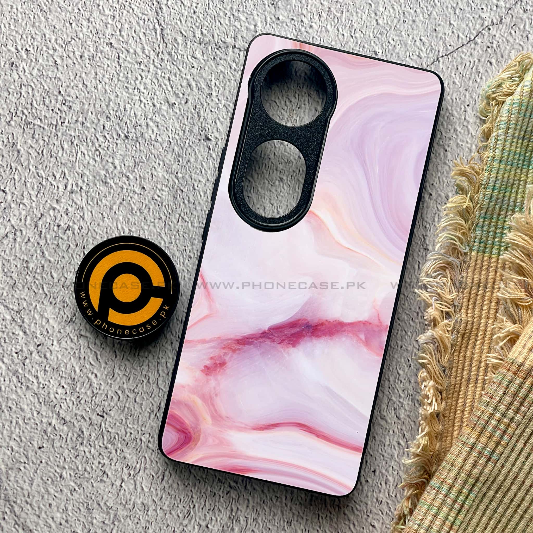 Vivo S19 Pro - Pink Marble Series - Premium Metal Printed soft Bumper shock Proof Case