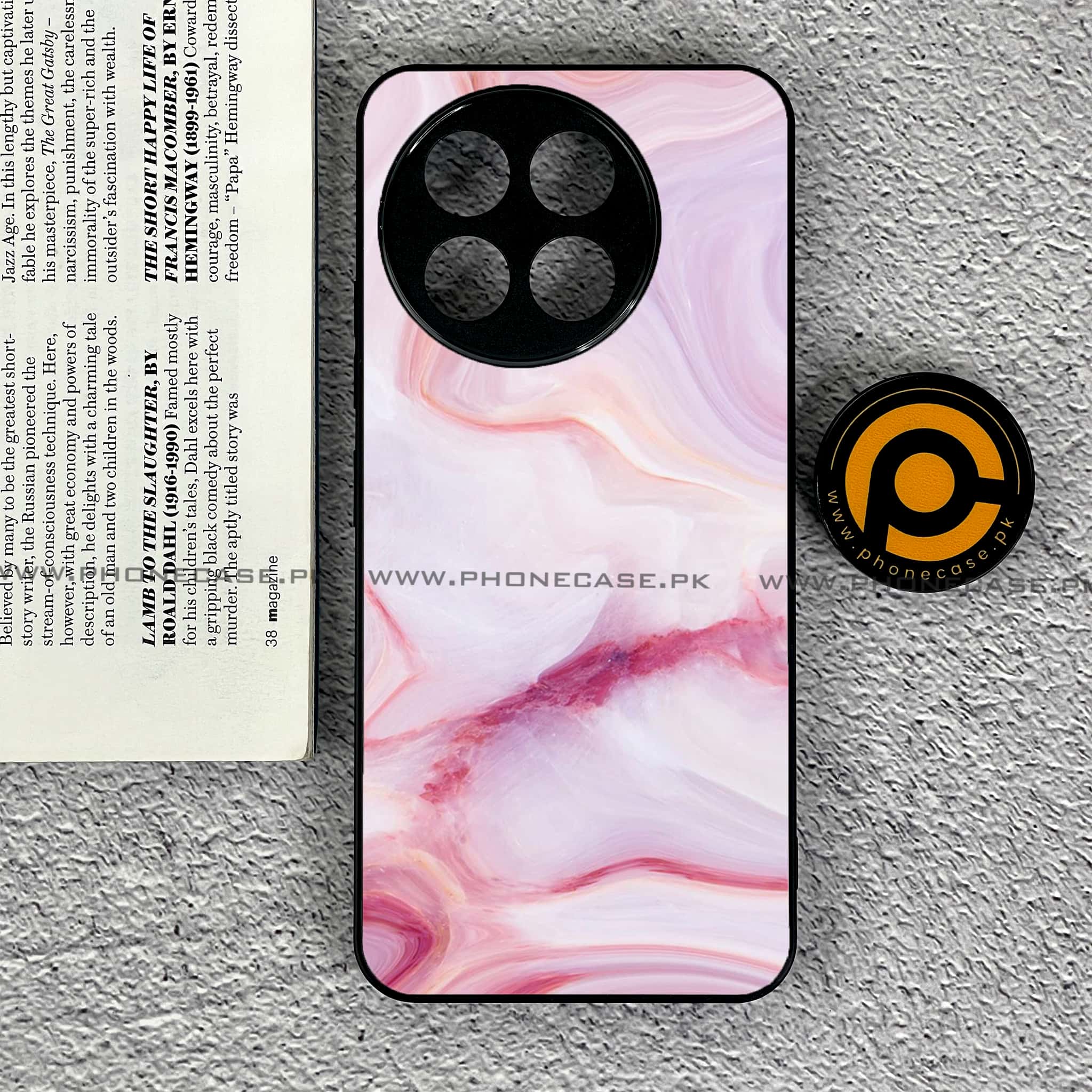 OnePlus Ace 5 - Pink Marble Series - Premium Metal Printed soft Bumper shock Proof Case