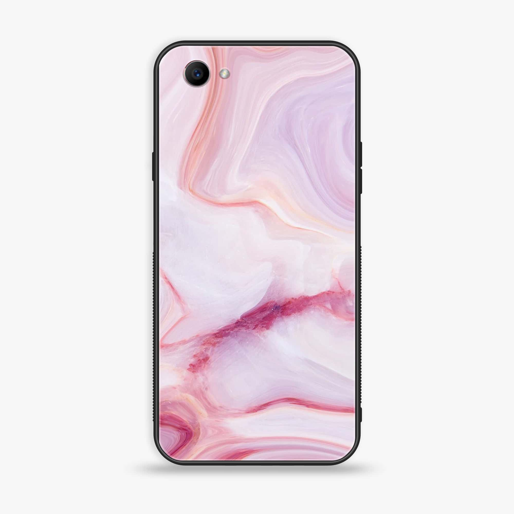 Oppo F7 Youth - Pink Marble Series - Premium Printed Glass soft Bumper shock Proof Case