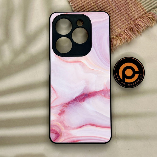 Tecno Spark GO 2024/ Smart 8/ Spark 20/ 20c/ Pop 8/ Hot 40i - Pink Marble Design 8 - Premium Metal Printed soft Bumper Shock Proof Case CS-7446