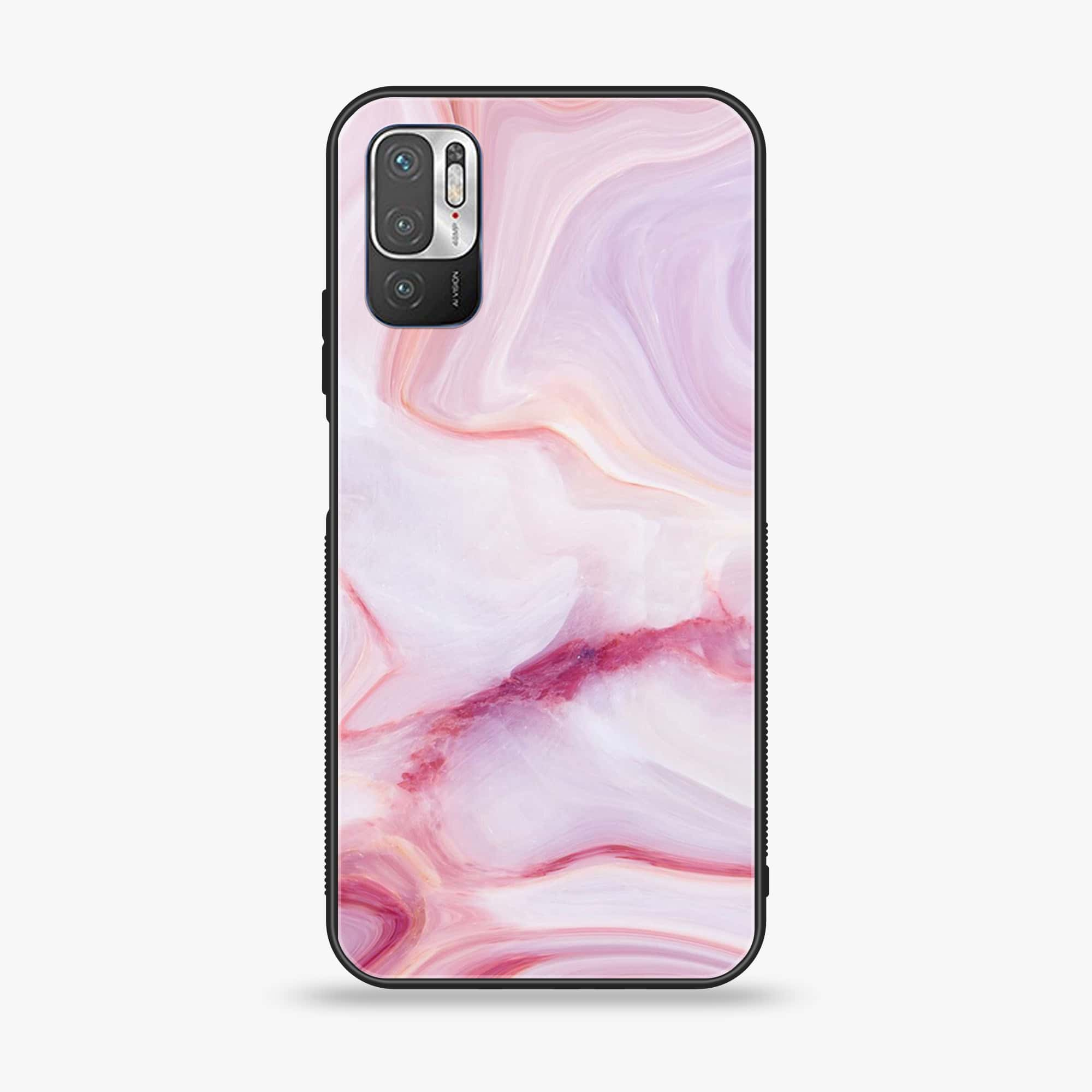 Xiaomi Redmi Note 10 5G - Pink Marble Series - Premium Printed Glass soft Bumper shock Proof Case