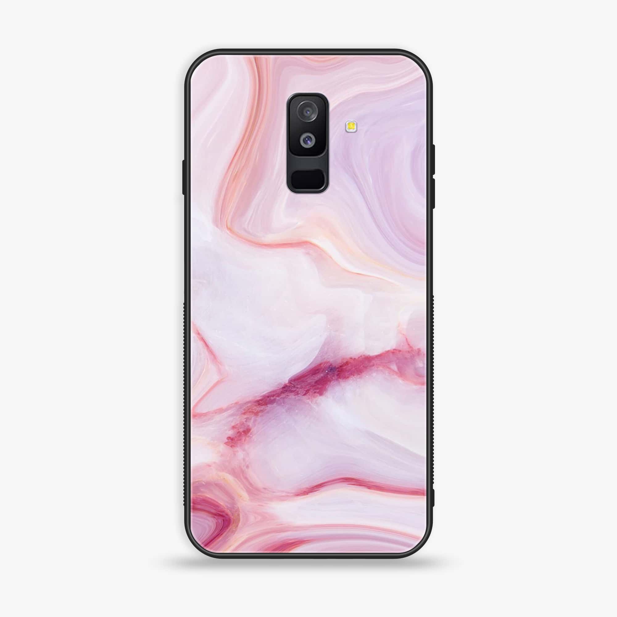 Samsung Galaxy A6 Plus (2018) - Pink Marble Series - Premium Printed Glass soft Bumper shock Proof Case