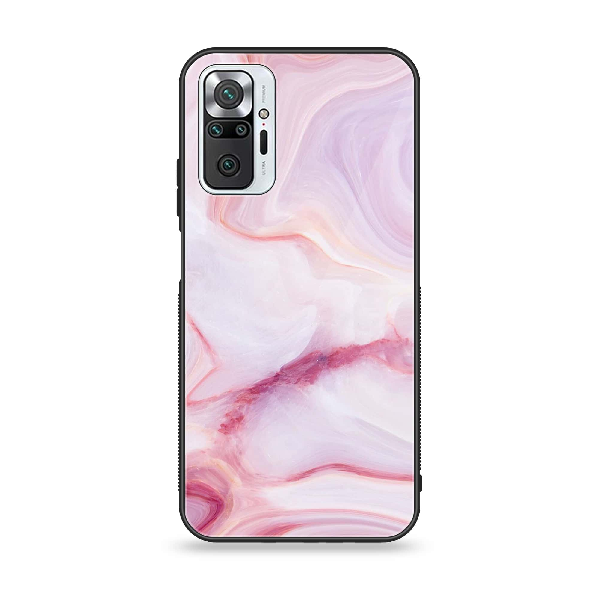 Xiaomi Redmi Note 10 Pro - Pink Marble Series - Premium Printed Glass soft Bumper shock Proof Case