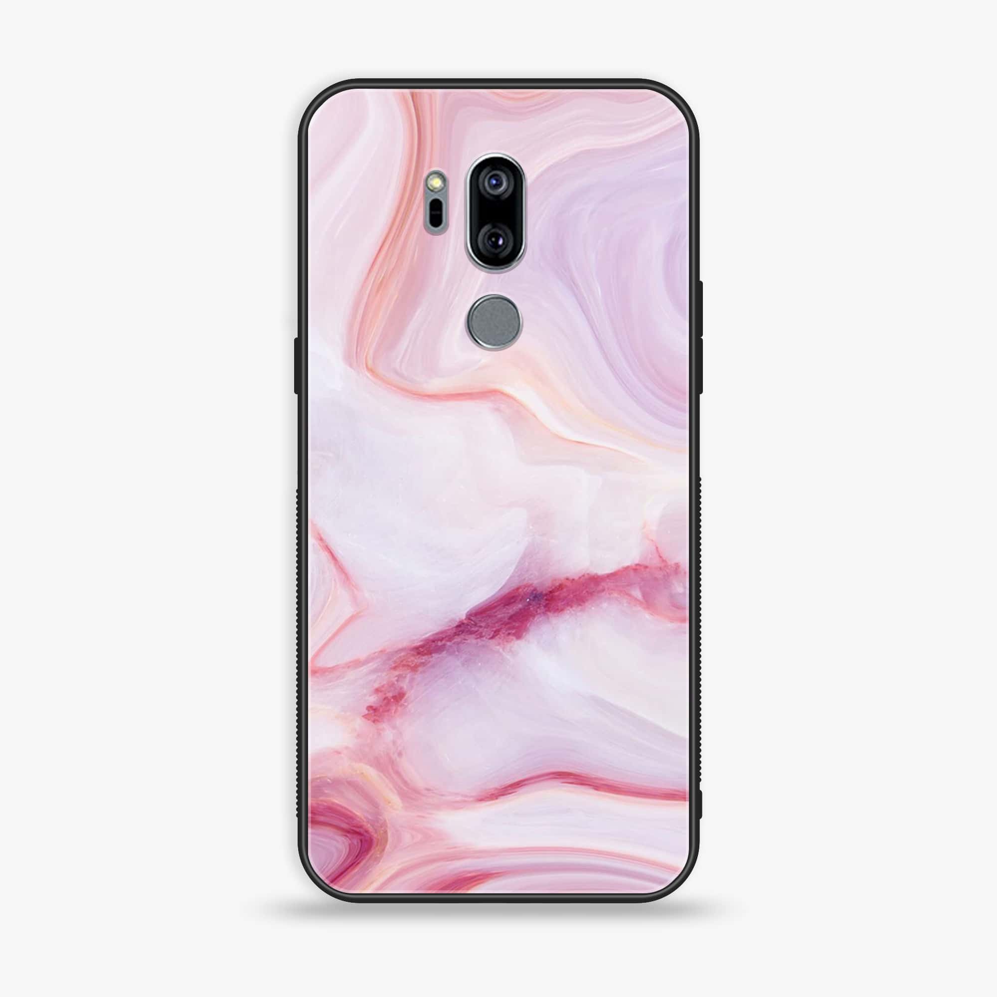 LG G7 ThinQ - Pink Marble Series - Premium Printed Glass soft Bumper shock Proof Case