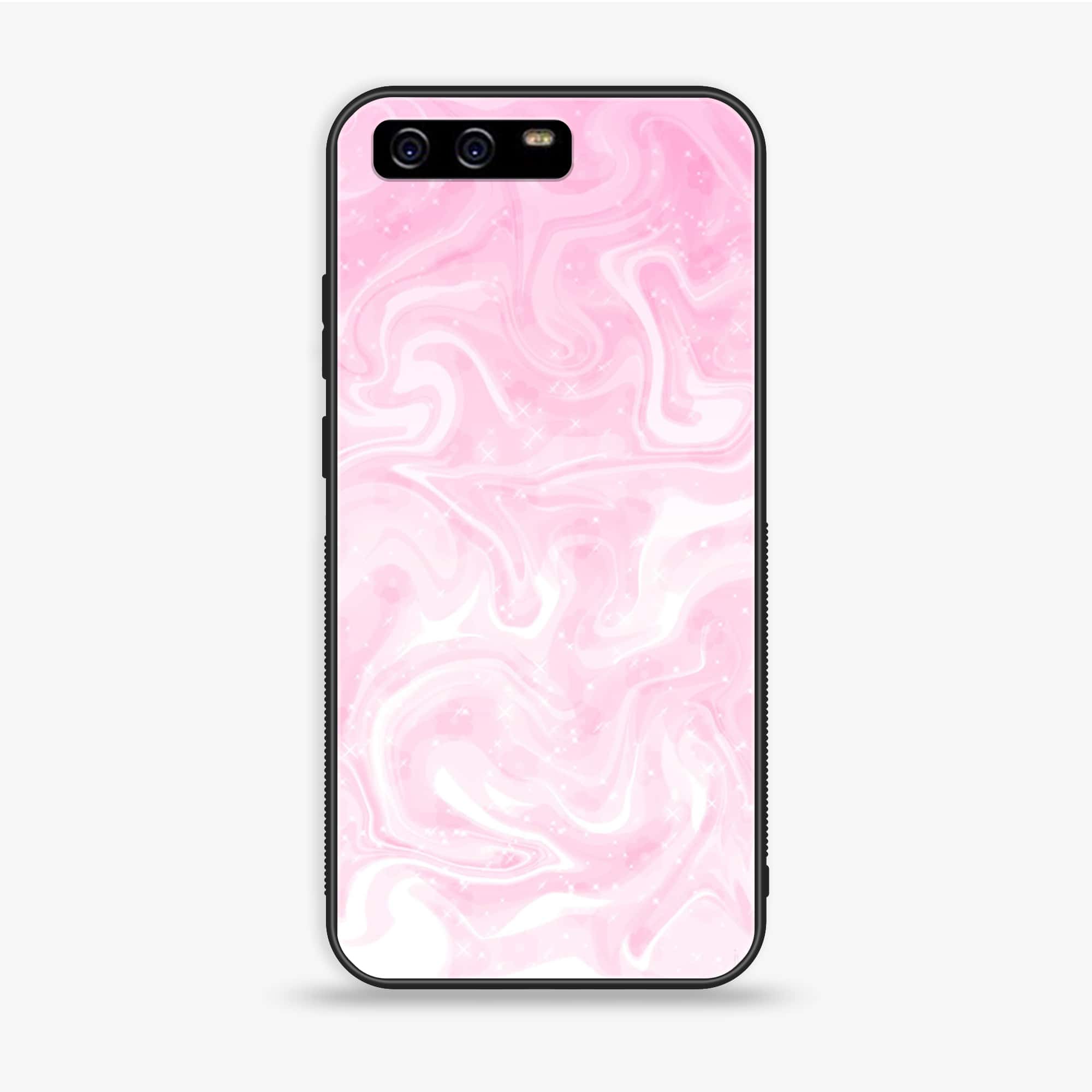 Huawei P10 - Pink Marble Series - Premium Printed Glass soft Bumper shock Proof Case