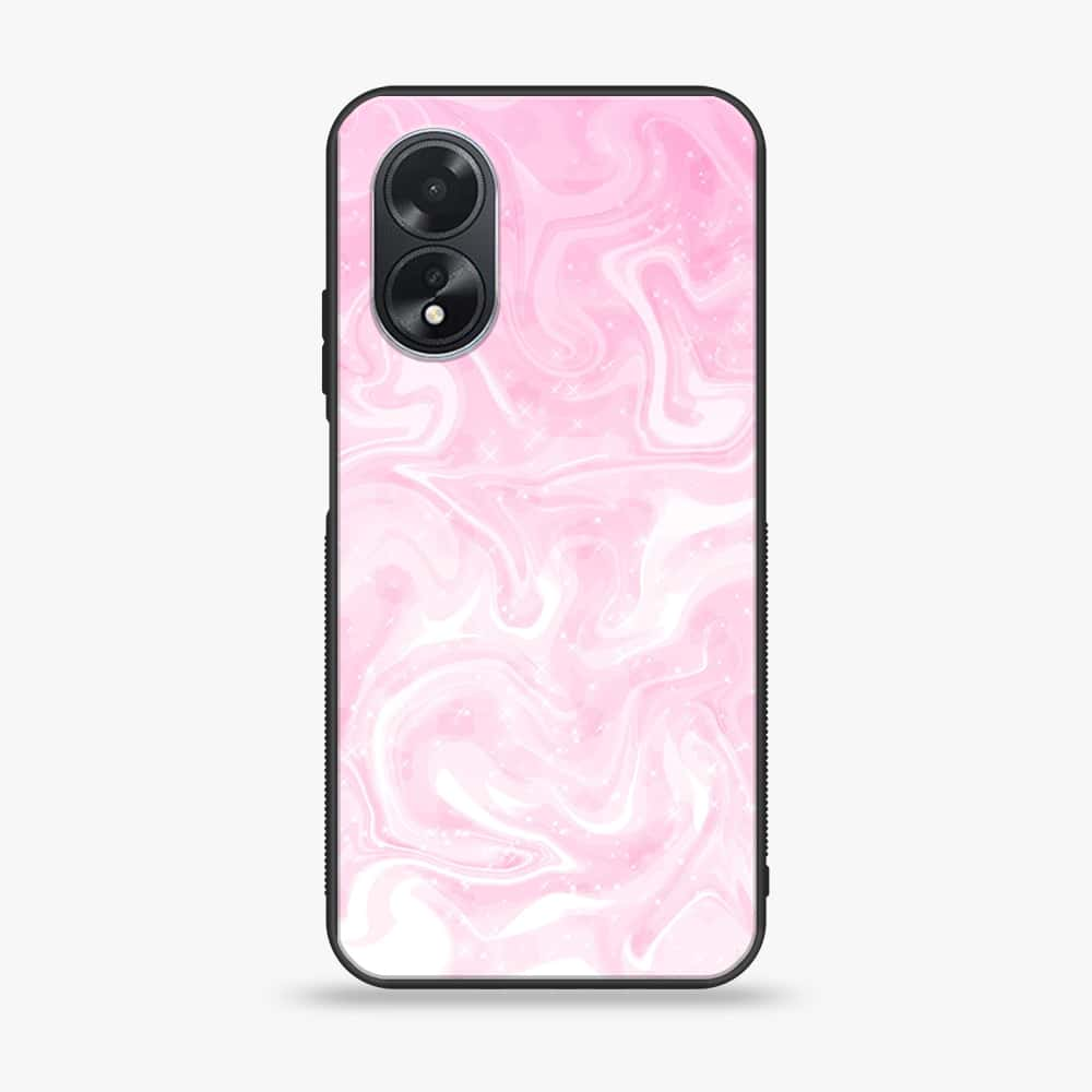 Oppo A18 4G - Pink Marble Series - Premium Printed Glass soft Bumper shock Proof Case