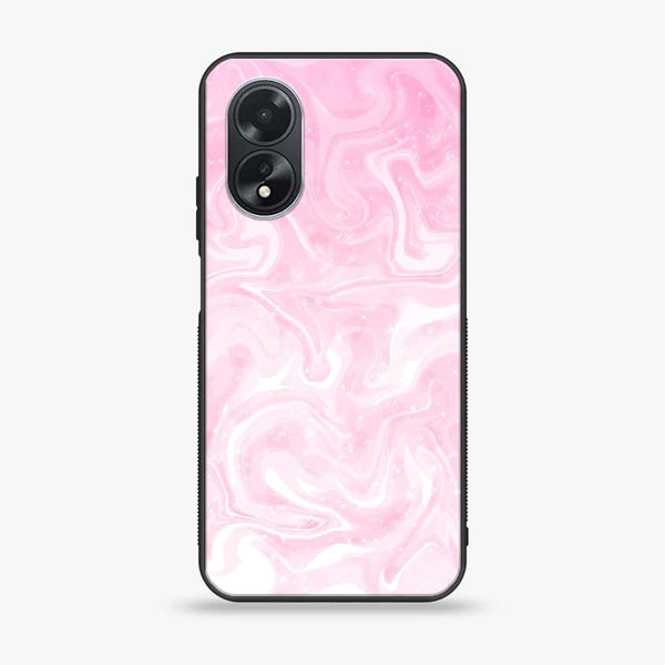 Oppo A18 4G/ Oppo A38 4G- Pink Marble Design 9- Premium Printed Glass soft Bumper shock Proof Case CS-26260