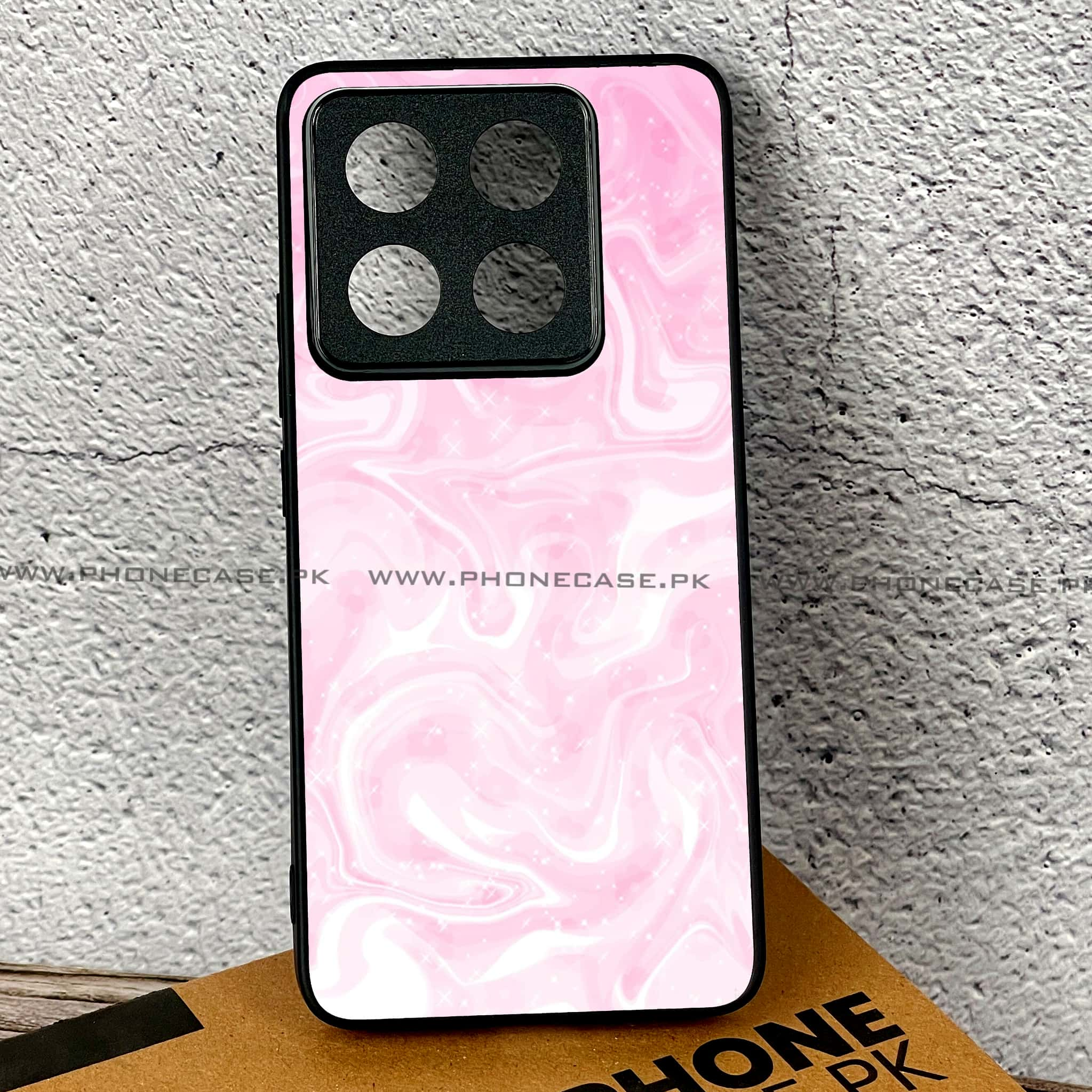 Xiaomi 14T - Pink Marble Series - Premium Printed Glass soft Bumper shock Proof Case