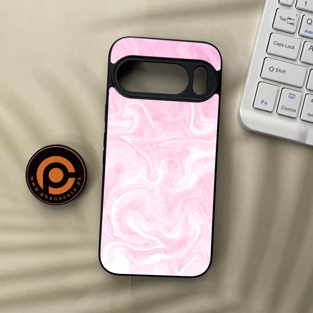 Google Pixel 10 Pro XL - Pink Marble Series - Premium Metal Printed soft Bumper Shock Proof Case