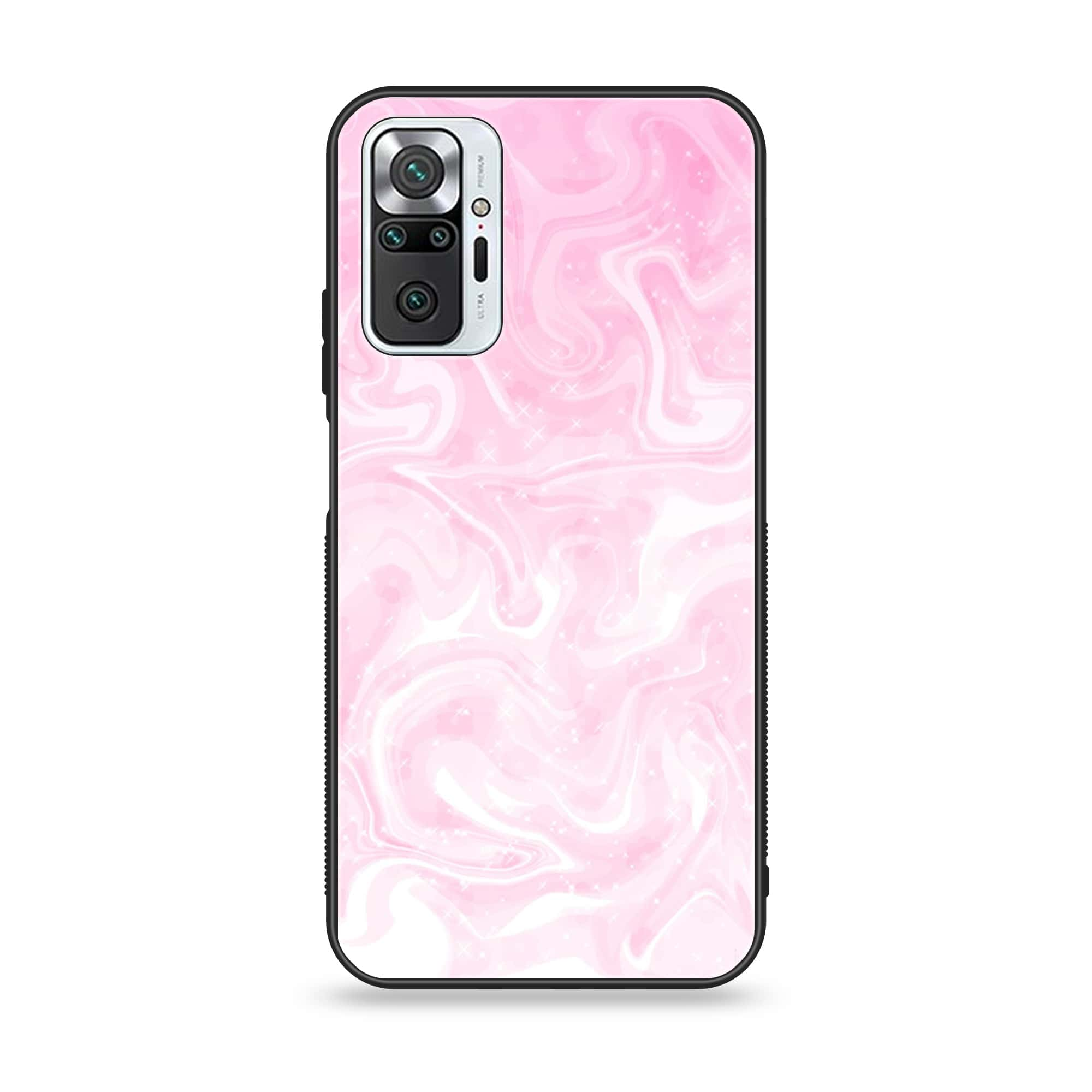 Xiaomi Redmi Note 10 Pro - Pink Marble Series - Premium Printed Glass soft Bumper shock Proof Case