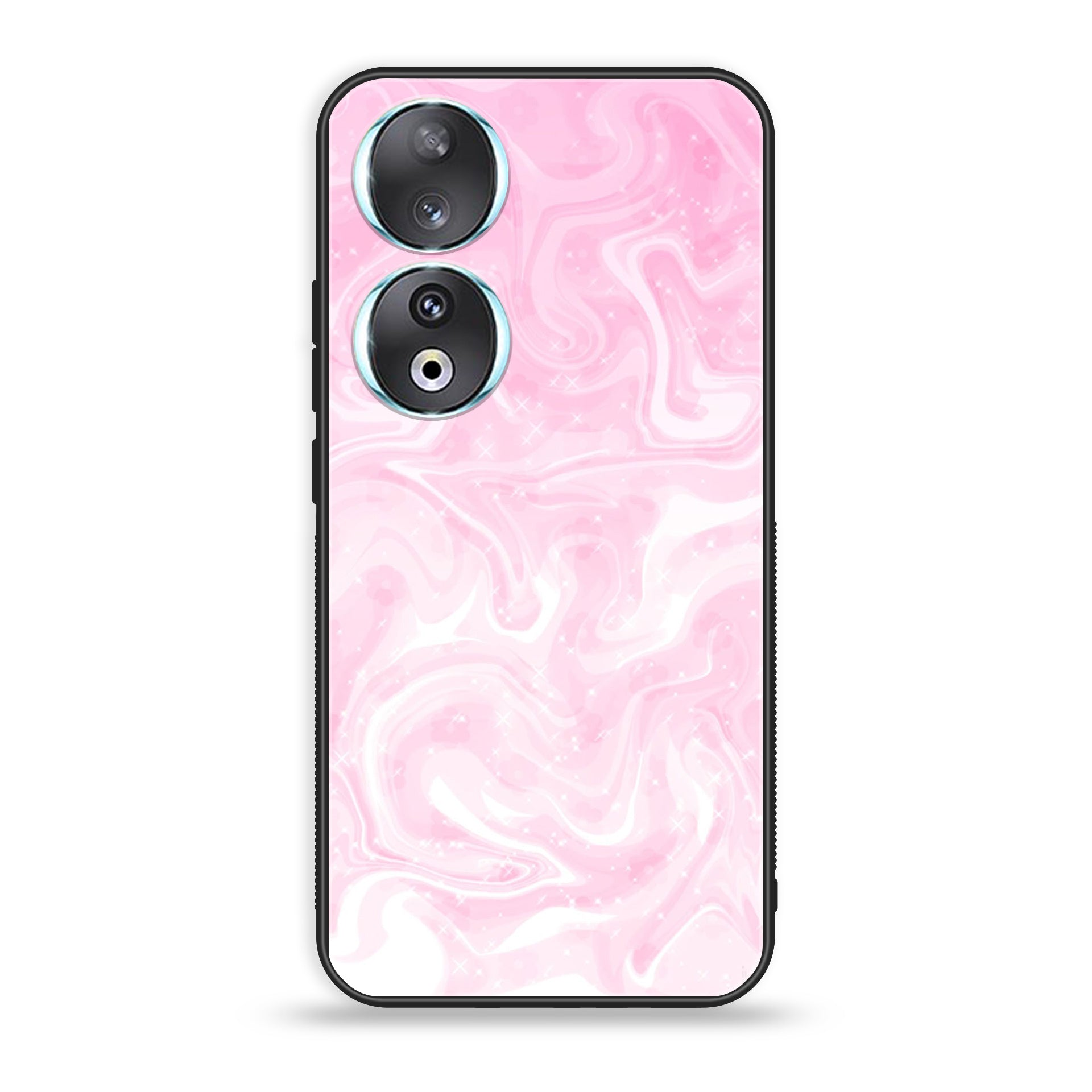 Huawei Honor 90 - Pink Marble Series - Premium Printed Glass soft Bumper shock Proof Case