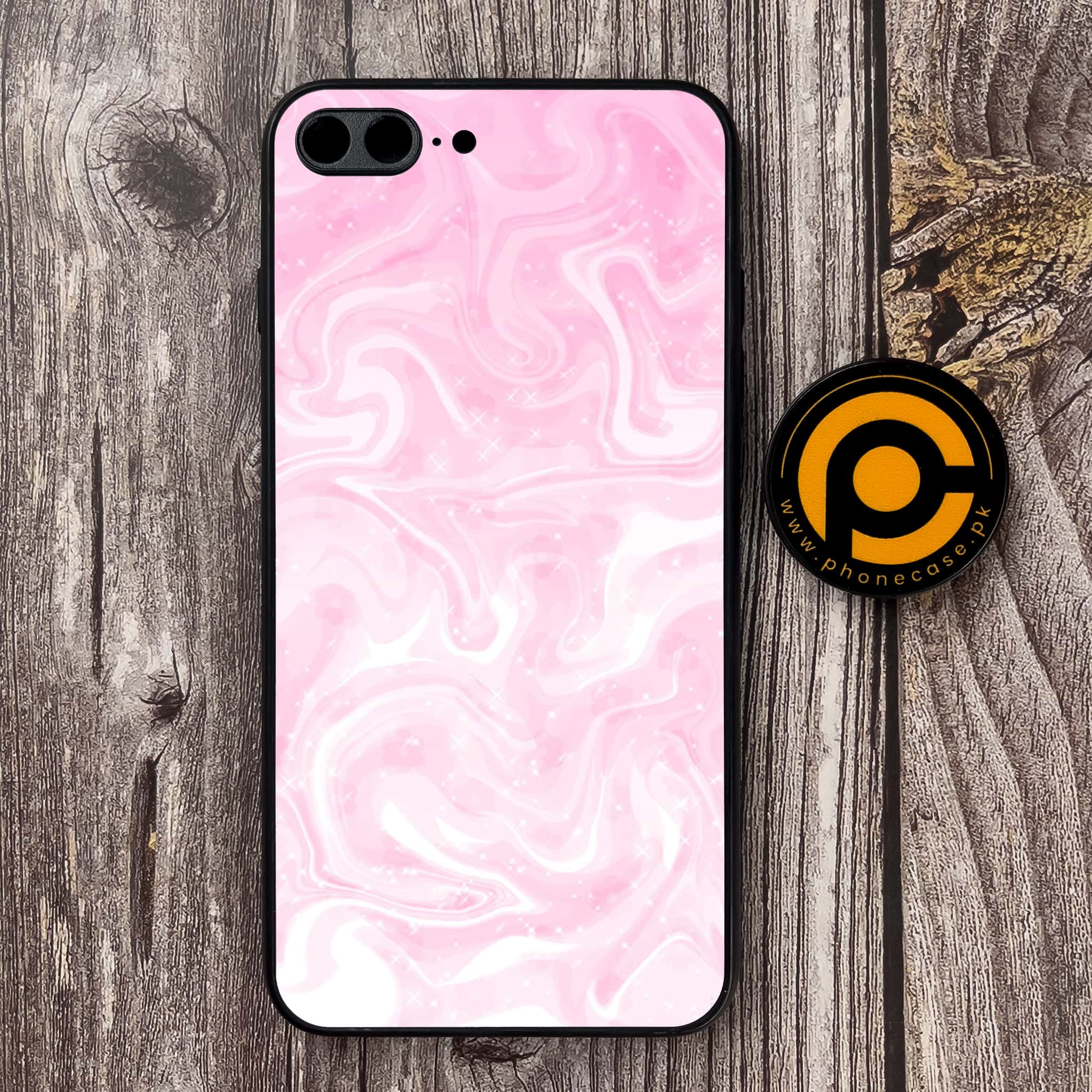 iPhone 7 Plus/ 8 Plus - Pink Marble Series - Premium Metal Printed soft Bumper shock Proof Case