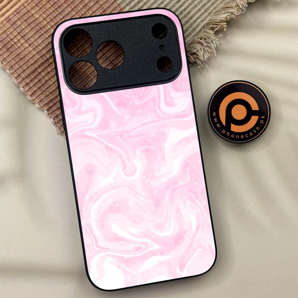 iPhone 17 Pro - Pink Marble Series - Premium Metal Printed soft Bumper shock Proof Case