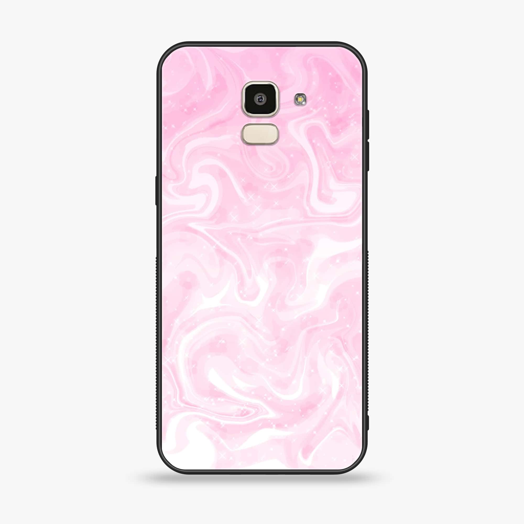 Samsung Galaxy J6 (2018) - Pink Marble Series - Premium Printed Glass soft Bumper shock Proof Case
