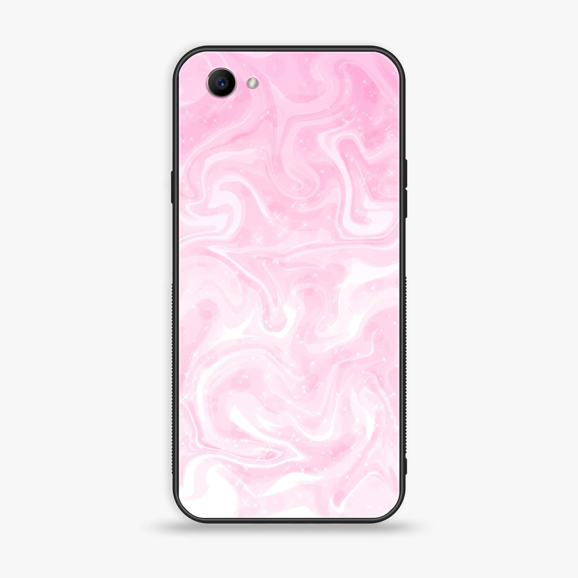 Oppo F7 Youth - Pink Marble Series - Premium Printed Glass soft Bumper shock Proof Case