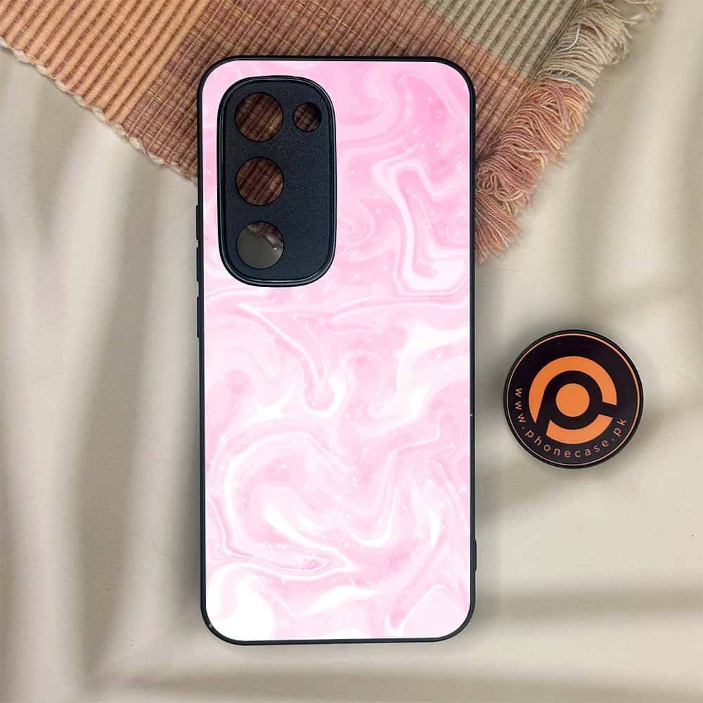 Tecno Spark 40 Pro Plus - Pink Marble Series - Premium Metal Printed soft Bumper shock Proof Case