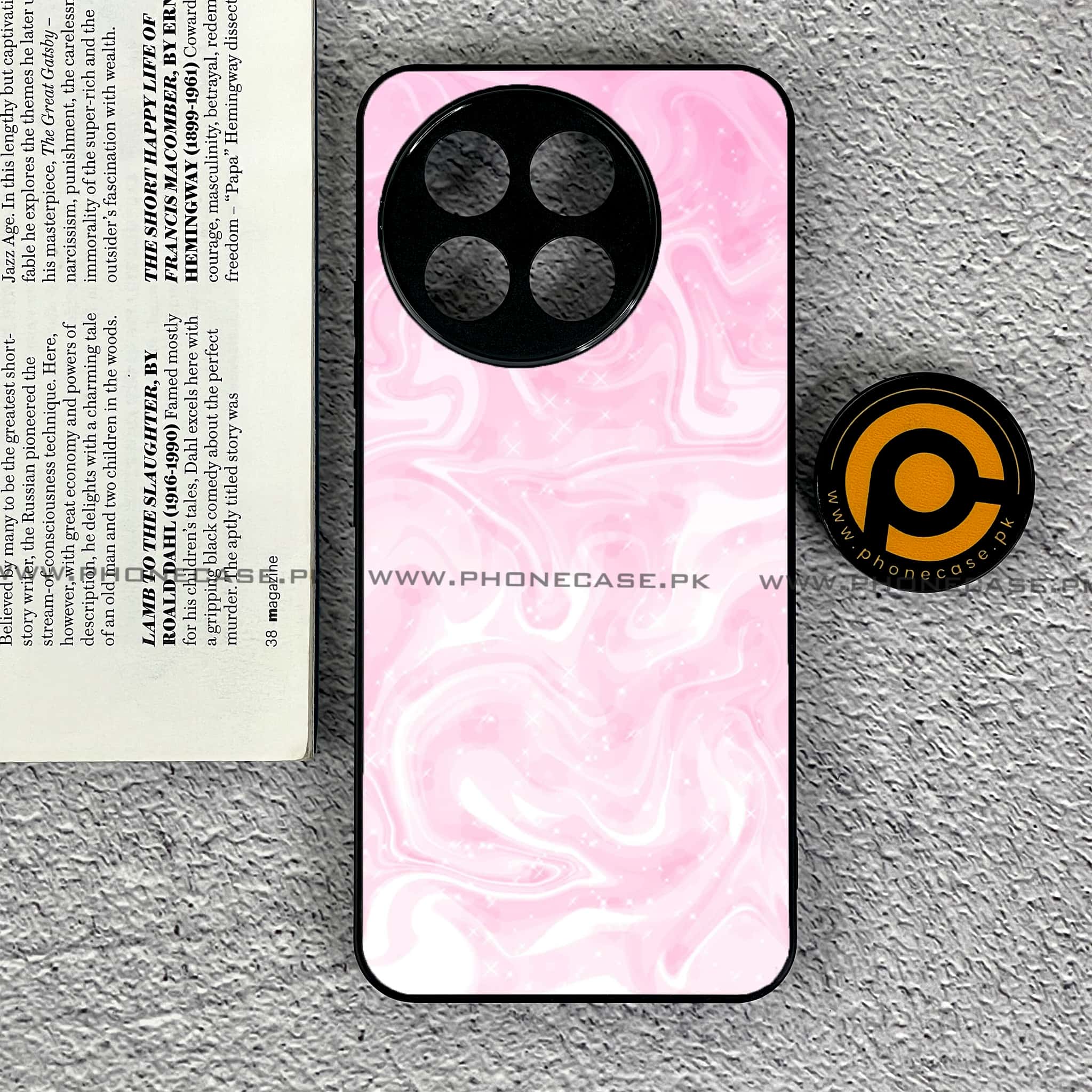 OnePlus 13R - Pink Marble Series - Premium Printed Glass soft Bumper shock Proof Case