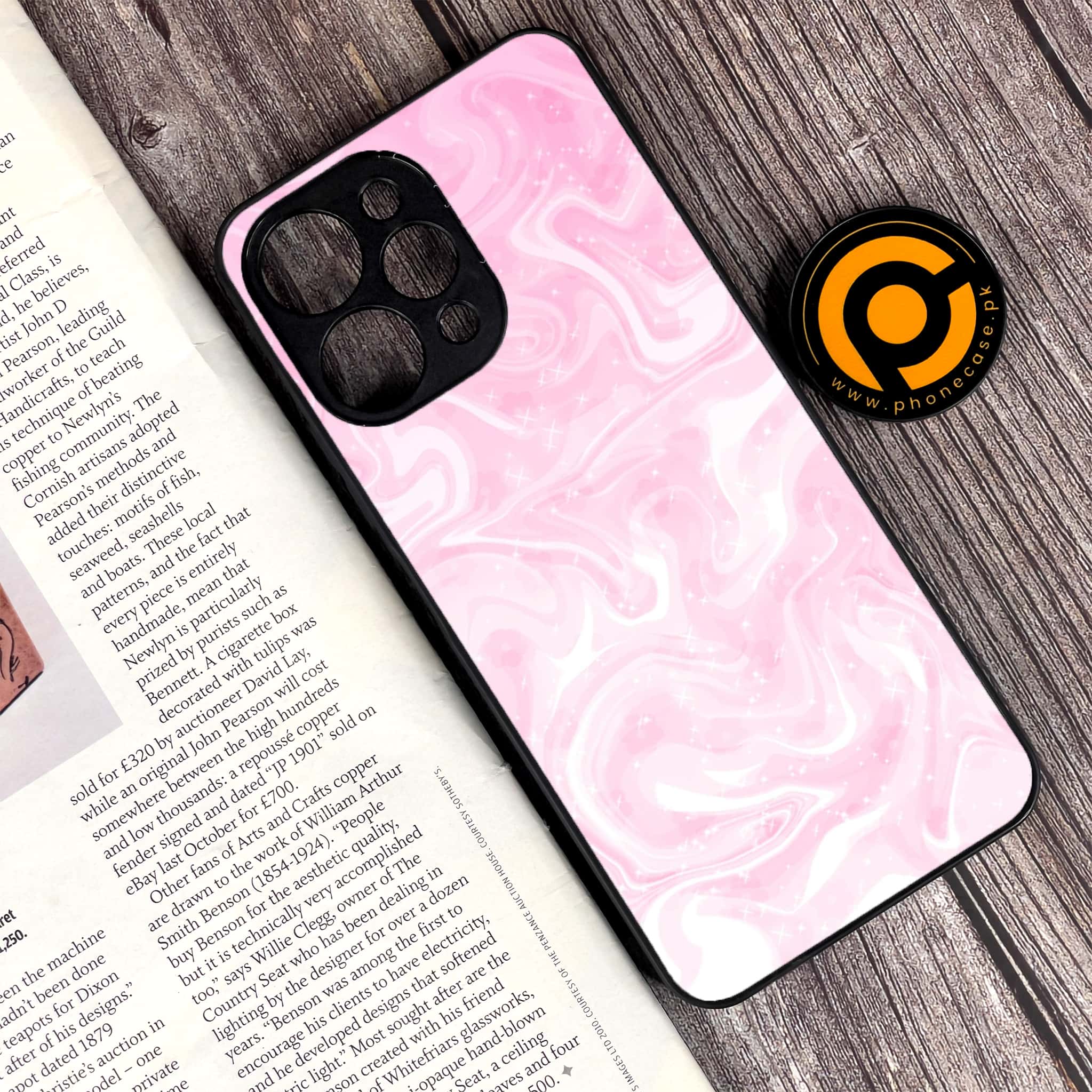 Xiaomi Redmi 12 - Pink Marble Series - Premium Printed Glass soft Bumper shock Proof Case