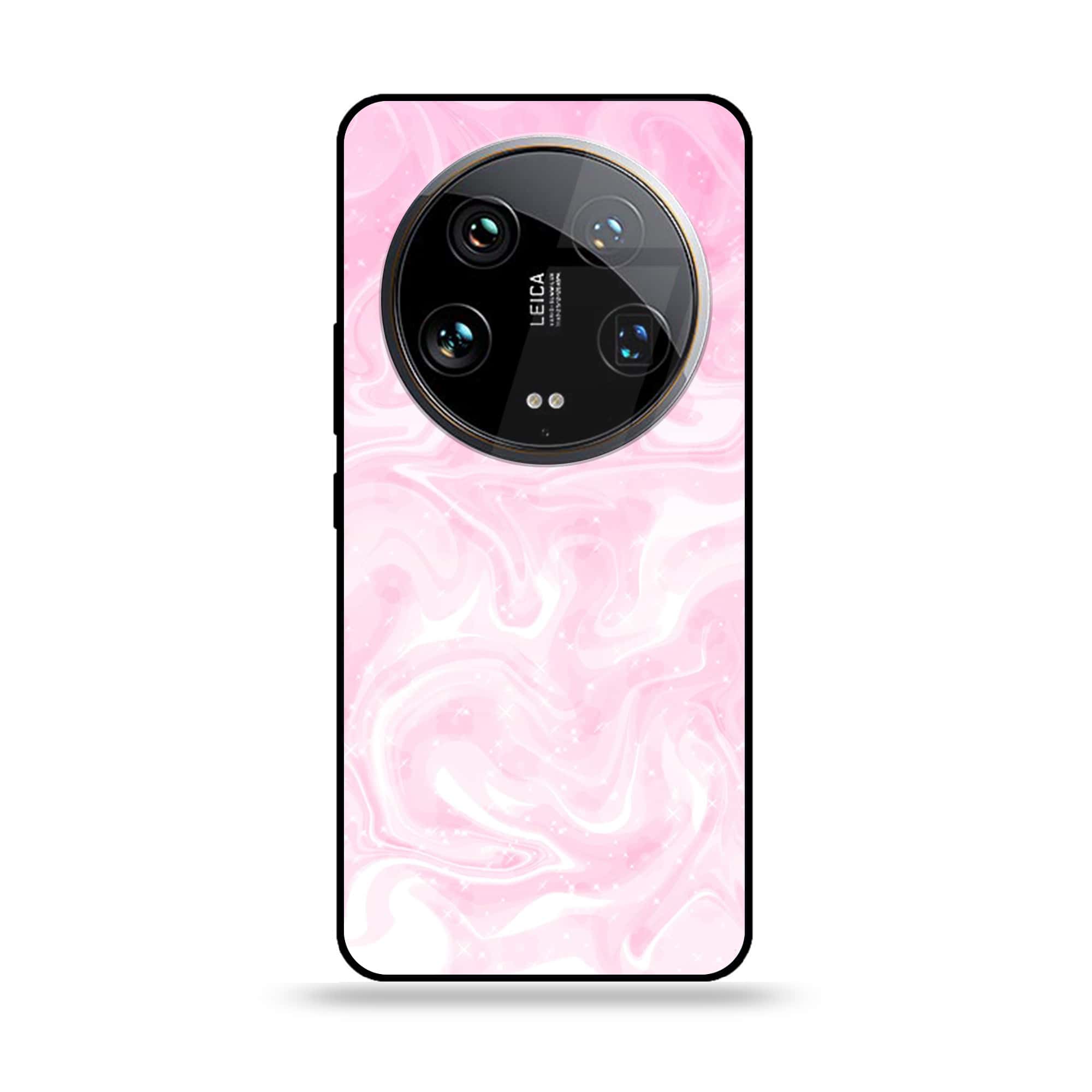 Xiaomi 14 Ultra - Pink Marble Series - Premium Printed Glass soft Bumper shock Proof Case
