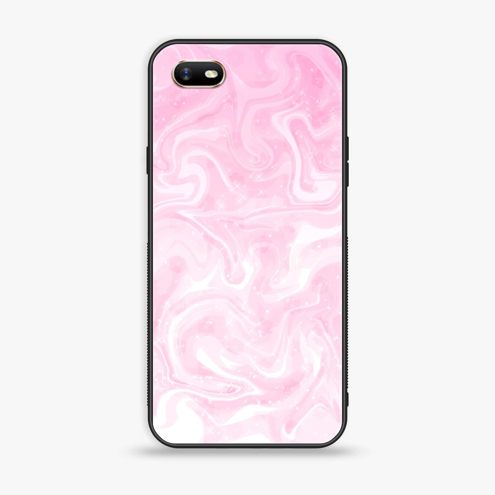 Oppo A1k - Pink Marble  Series - Premium Printed Glass soft Bumper shock Proof Case