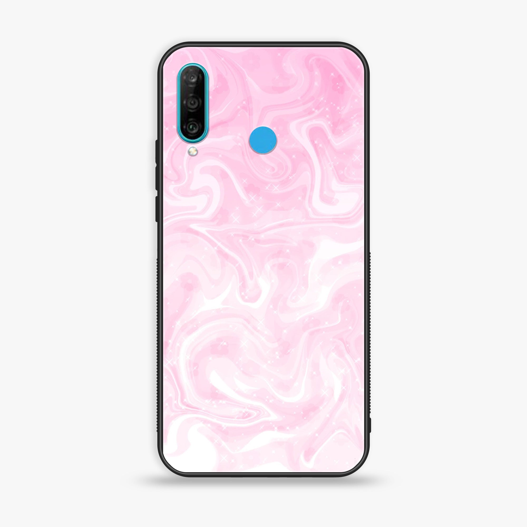 Huawei P30 lite - Pink Marble Series - Premium Printed Glass soft Bumper shock Proof Case