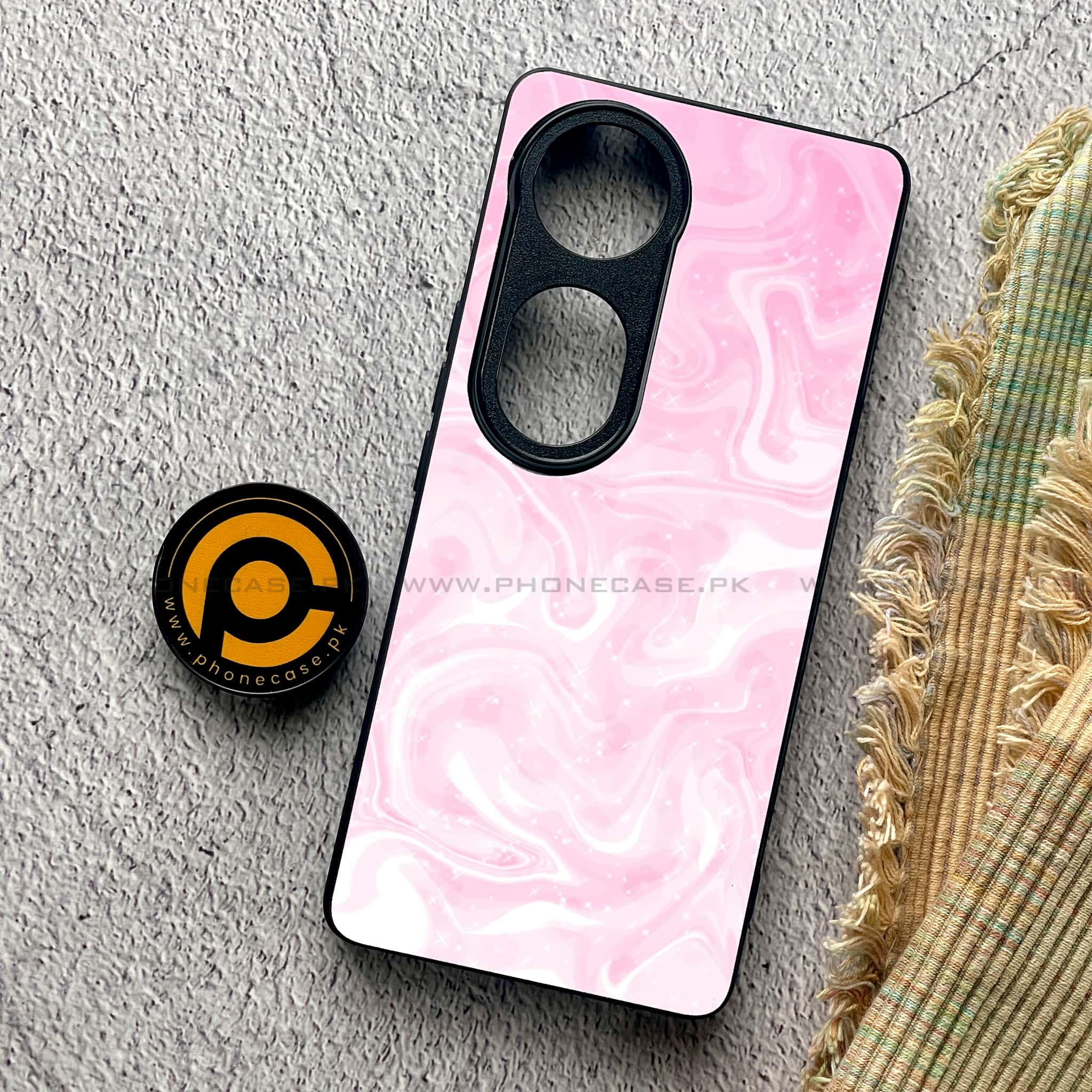 Vivo S19 Pro - Pink Marble Series - Premium Metal Printed soft Bumper shock Proof Case
