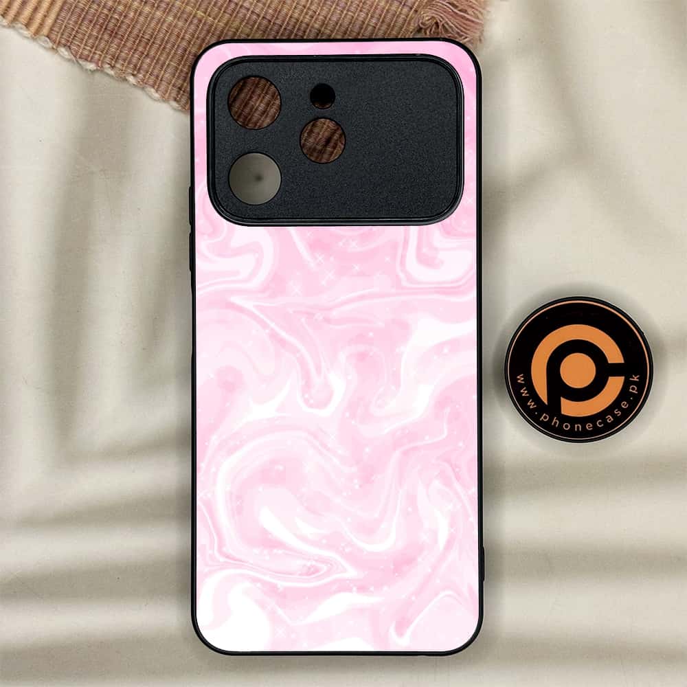 Tecno Spark 40 - Pink Marble Series - Premium Metal Printed soft Bumper shock Proof Case