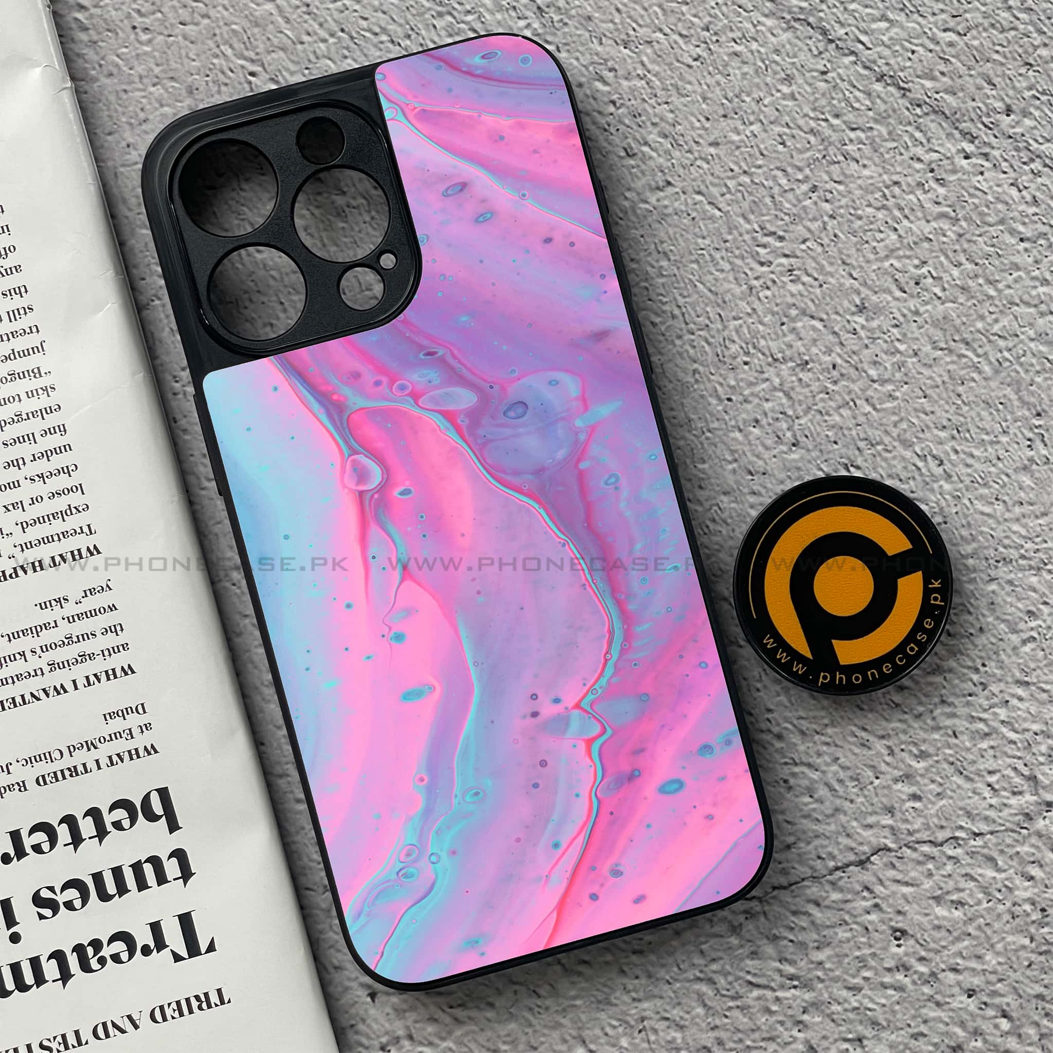 iPhone 15 Pro - Pink Marble 2.0 Series - Premium Metal Printed soft Bumper shock Proof Case