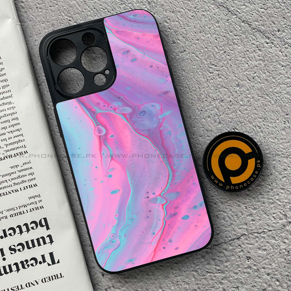 iPhone 15 Pro - Pink Marble 2.0 Series - Premium Metal Printed soft Bumper shock Proof Case