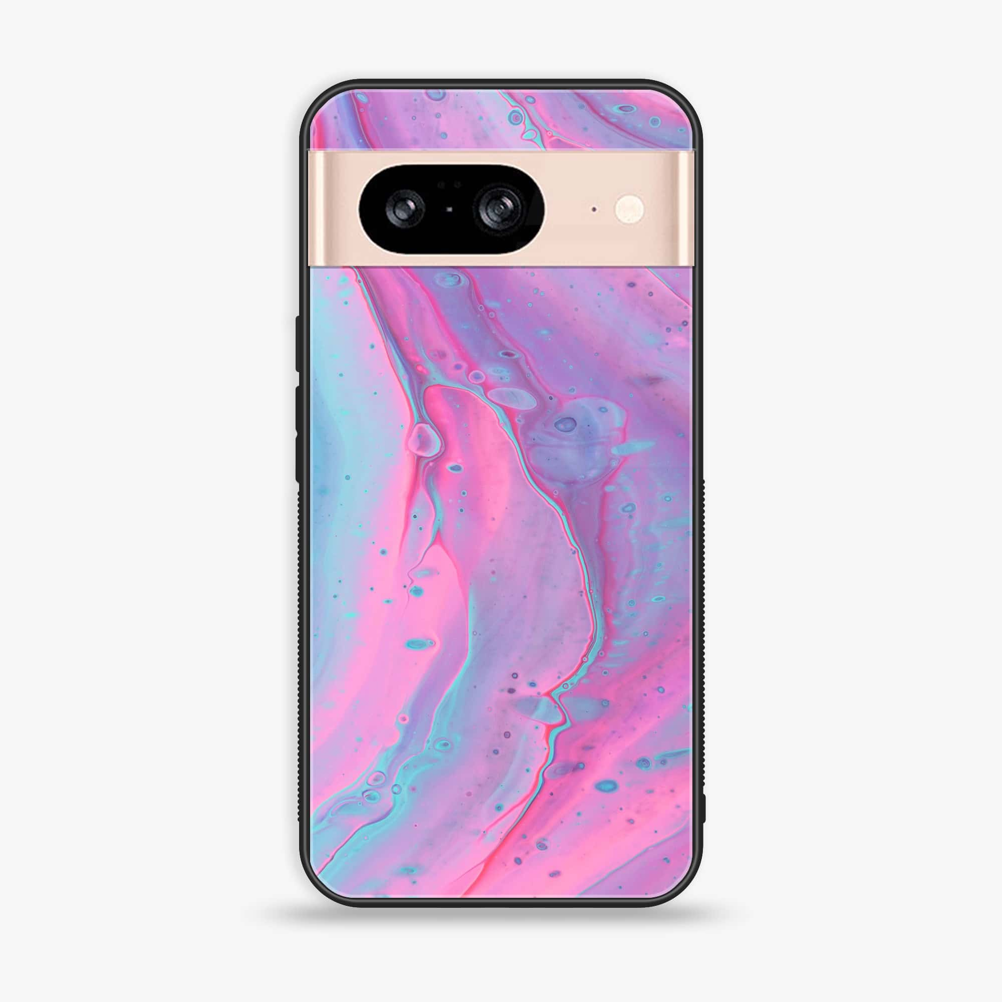 Google Pixel 8 - Pink Marble 2.0 Series - Premium Printed Glass soft Bumper shock Proof Case