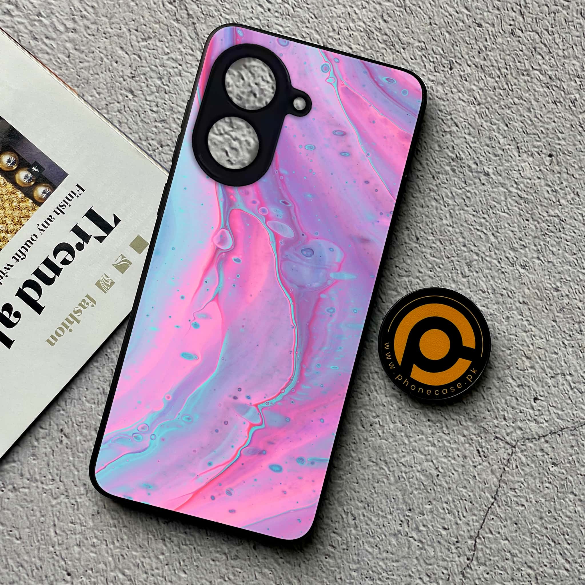 Xiaomi Redmi A5 - Pink Marble 2.0 Series - Premium Metal Printed soft Bumper shock Proof Case