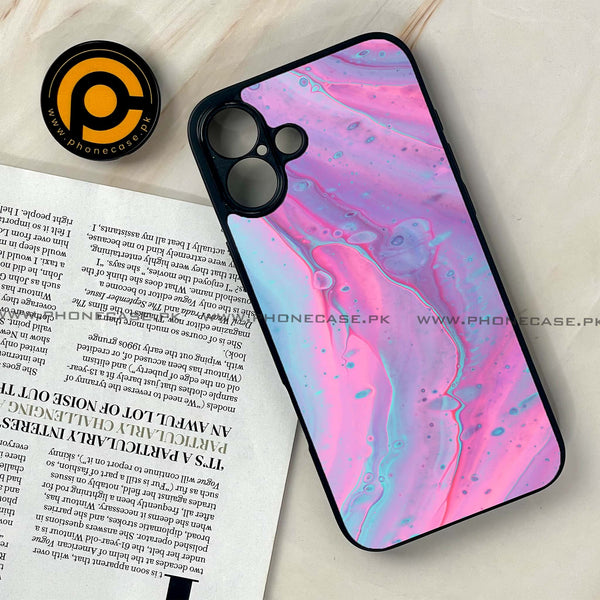 iPhone 16 Plus -  Pink Marble 2.0 Series - Premium Metal Printed soft Bumper shock Proof Case