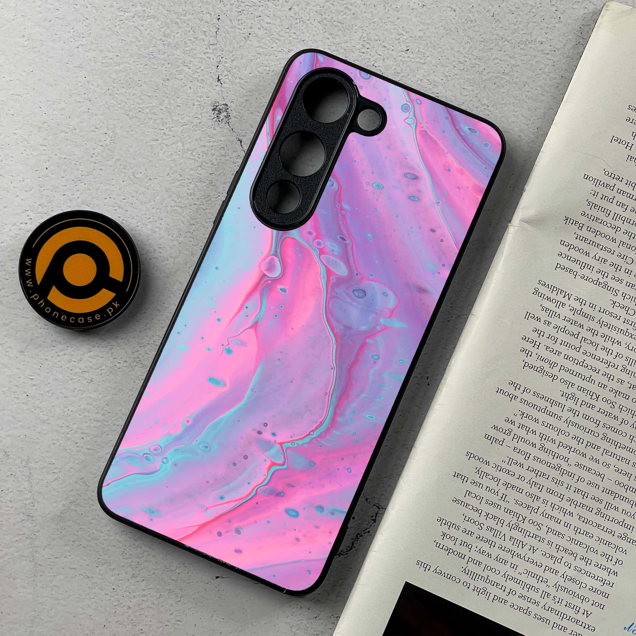 Vivo Y04 - Pink Marble 2.0 Series - Premium Metal Printed Soft Bumper Shockproof Case