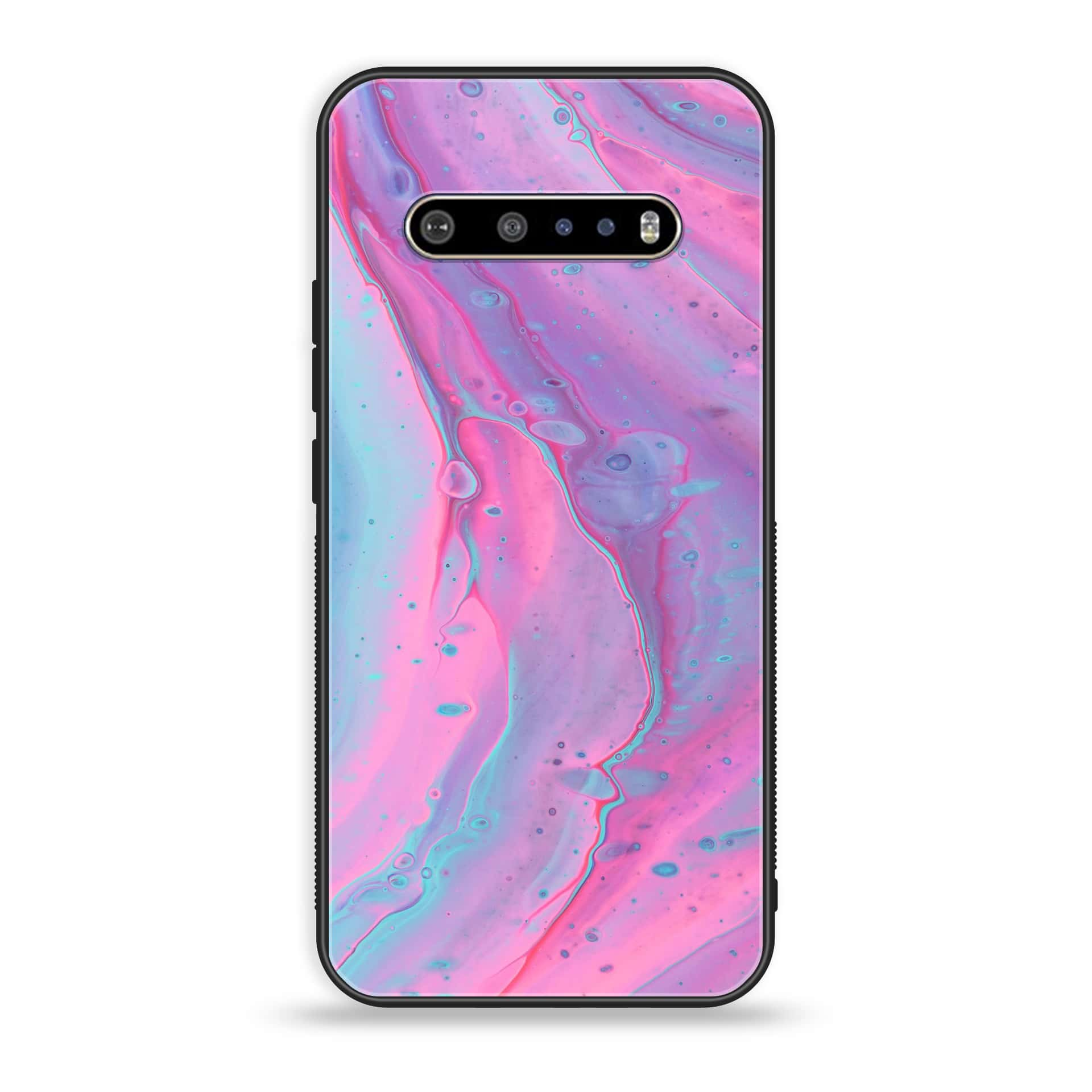 LG V60 Pink Marble 2.0 Series Premium Printed Glass soft Bumper shock Proof Case