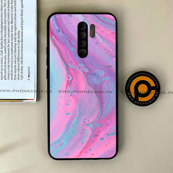 Xiaomi Redmi 9 - Pink Marble 2.0 Series - Premium Printed Glass soft Bumper shock Proof Case