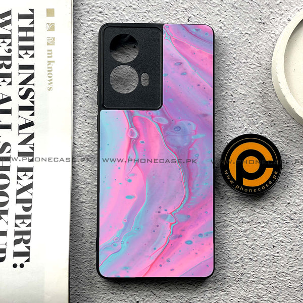 Moto G85 - Pink Marble 2.0 Series - Premium Printed Glass soft Bumper shock Proof Case
