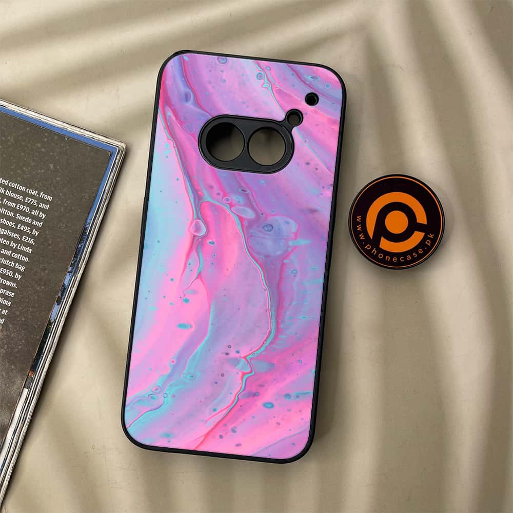 Nothing Phone (2a) - Pink Marble 2.0 Series - Premium Metal Printed soft Bumper Shock Proof Case