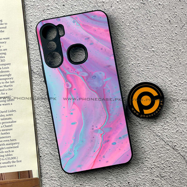 Infinix Hot 12 Pro - Pink Marble 2.0 Series - Premium Printed Metal soft Bumper shock Proof Case