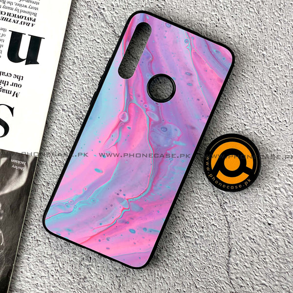 Huawei Y9 Prime (2019) - Pink Marble 2.0 Series - Premium Printed Glass soft Bumper shock Proof Case