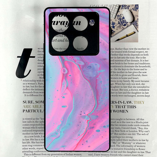 Infinix Note 40 Pro Plus - Pink Marble 2.0 Series - Premium Metal Printed soft Bumper shock Proof Case