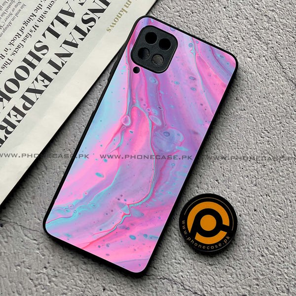 Samsung Galaxy A12 / A12 Nacho - Pink Marble 2.0 Series - Premium Printed Glass soft Bumper shock Proof Case