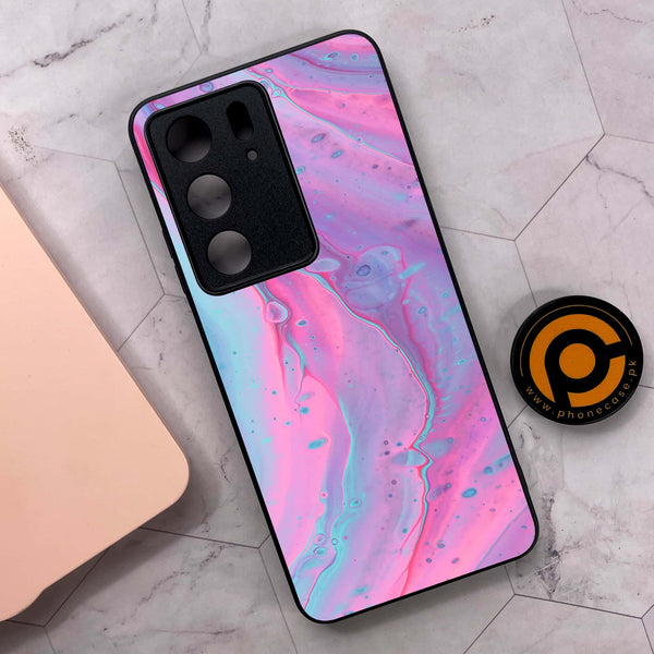 Realme C75x 4G - Pink Marble 2.0 Series - Premium Metal Printed soft Bumper shock Proof Case