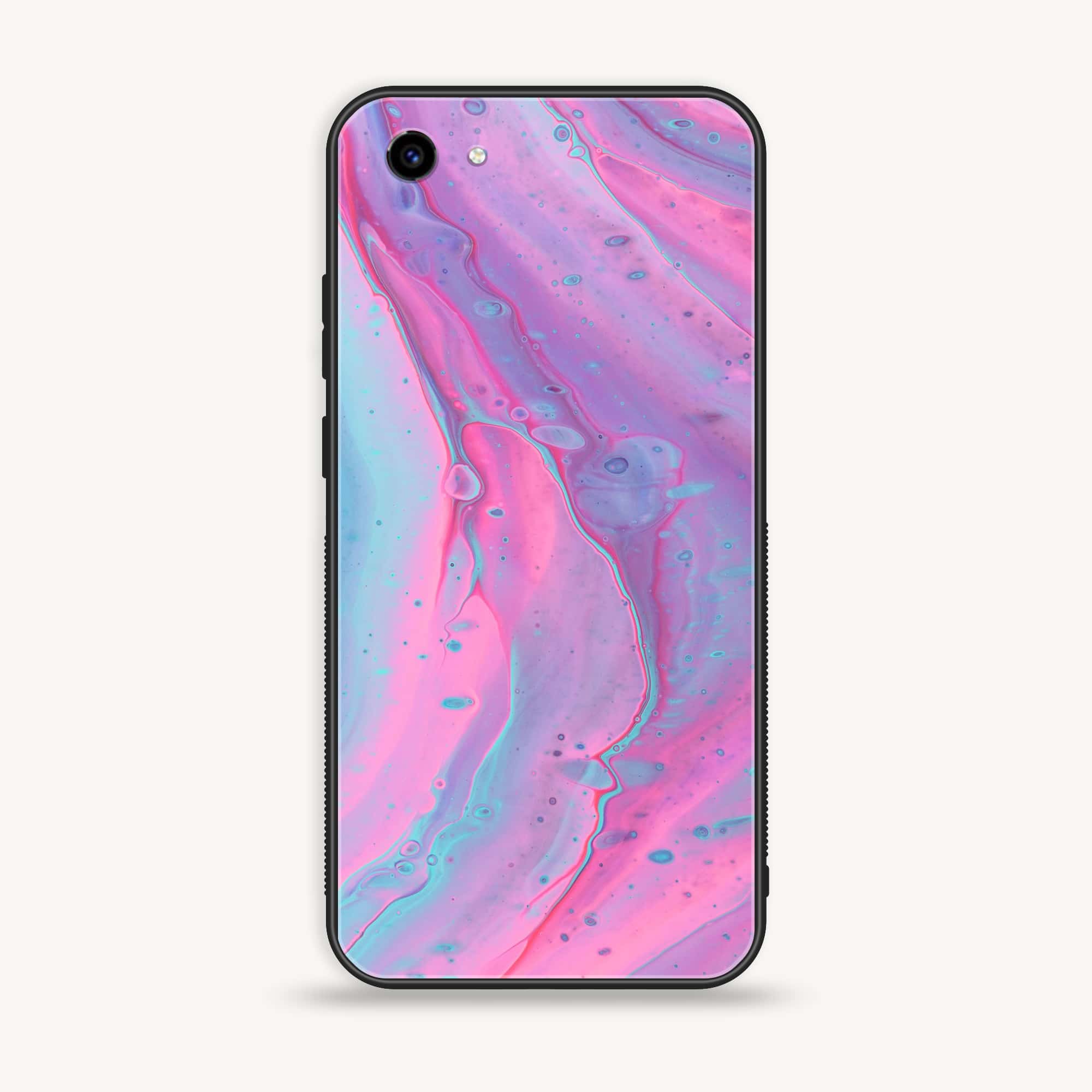 Vivo Y83 - Pink Marble 2.0 Series - Premium Printed Glass soft Bumper shock Proof Case