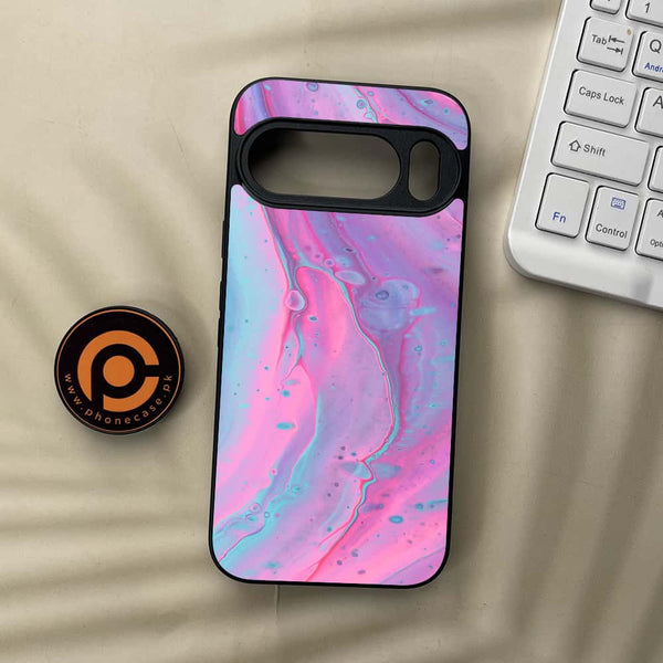 Google Pixel 10 Pro  - Pink Marble 2.0 Series - Premium Metal Printed soft Bumper Shock Proof Case